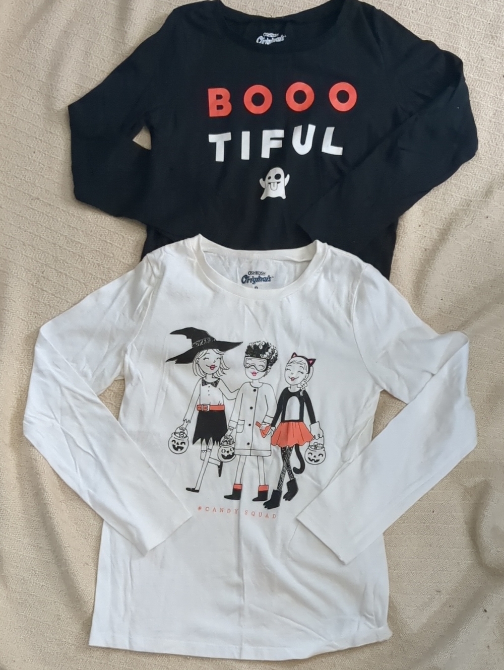 OshKosh B'gosh Black & White Halloween Long-Sleeve Tops